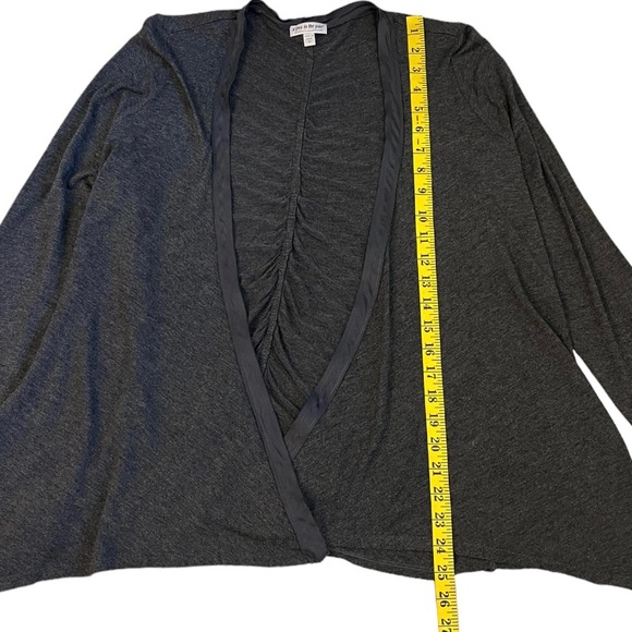 A Pea In The Pod Silk Trim Cardigan Charcoal Gray Medium - Picture 4 of 6